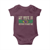 My Wife is Brazilian Nothing Scares Me Baby Onesie Funny Husband Brazil Pride Flag