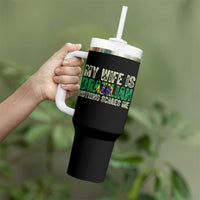My Wife is Brazilian Nothing Scares Me Tumbler With Handle Funny Husband Brazil Pride Flag