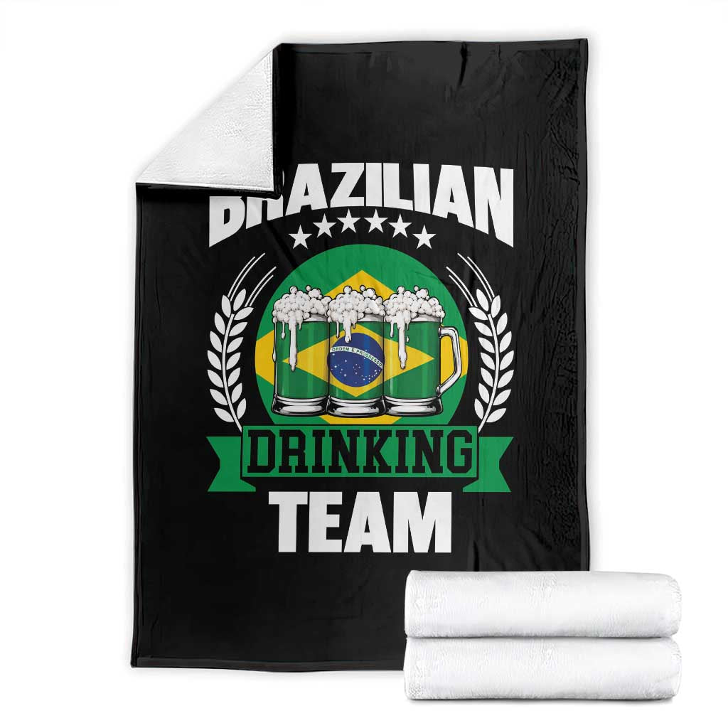 Brazil Drinking Team Throw Blanket Funny Brazilian Flag Beer Party Gift
