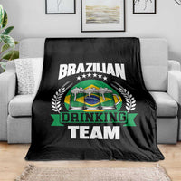 Brazil Drinking Team Throw Blanket Funny Brazilian Flag Beer Party Gift