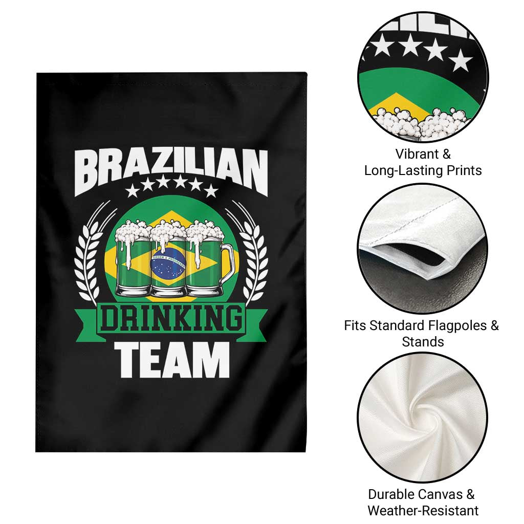 Brazil Drinking Team Garden Flag Funny Brazilian Flag Beer Party Gift
