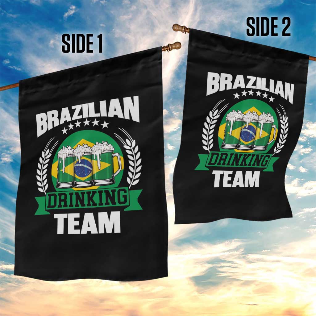 Brazil Drinking Team Garden Flag Funny Brazilian Flag Beer Party Gift