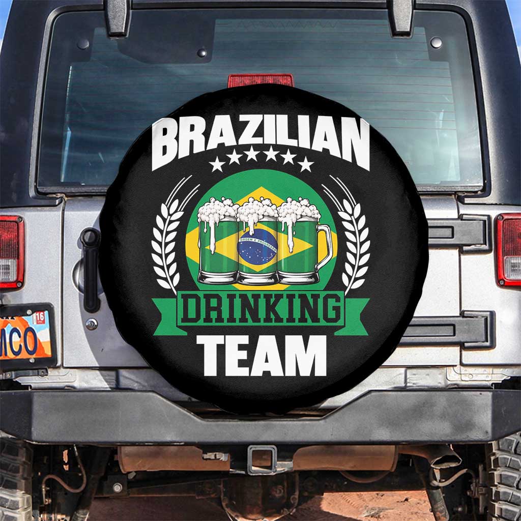 Brazil Drinking Team Spare Tire Cover Funny Brazilian Flag Beer Party Gift