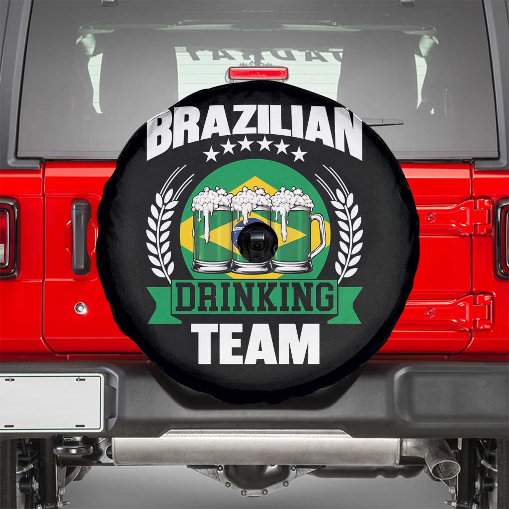 Brazil Drinking Team Spare Tire Cover Funny Brazilian Flag Beer Party Gift