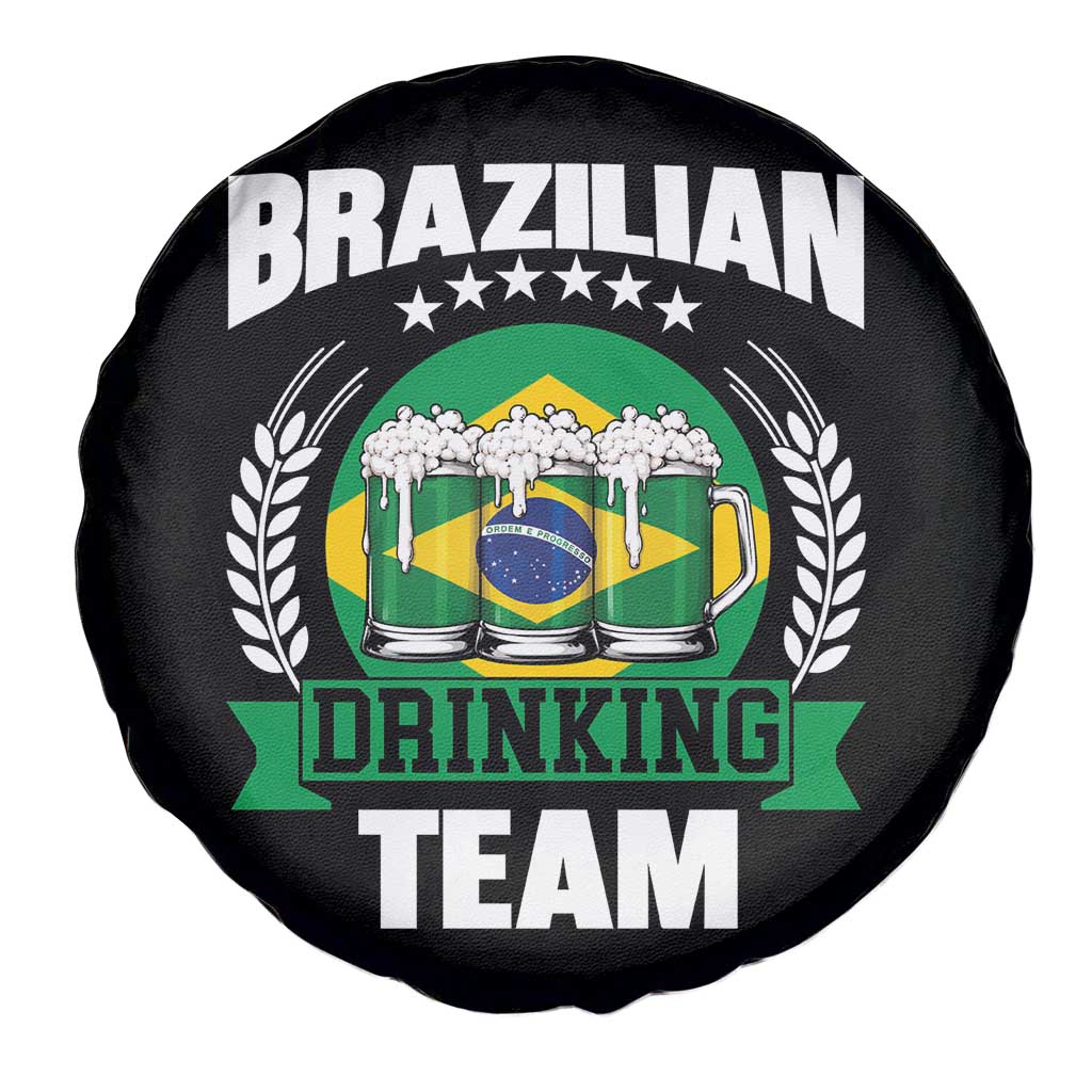 Brazil Drinking Team Spare Tire Cover Funny Brazilian Flag Beer Party Gift