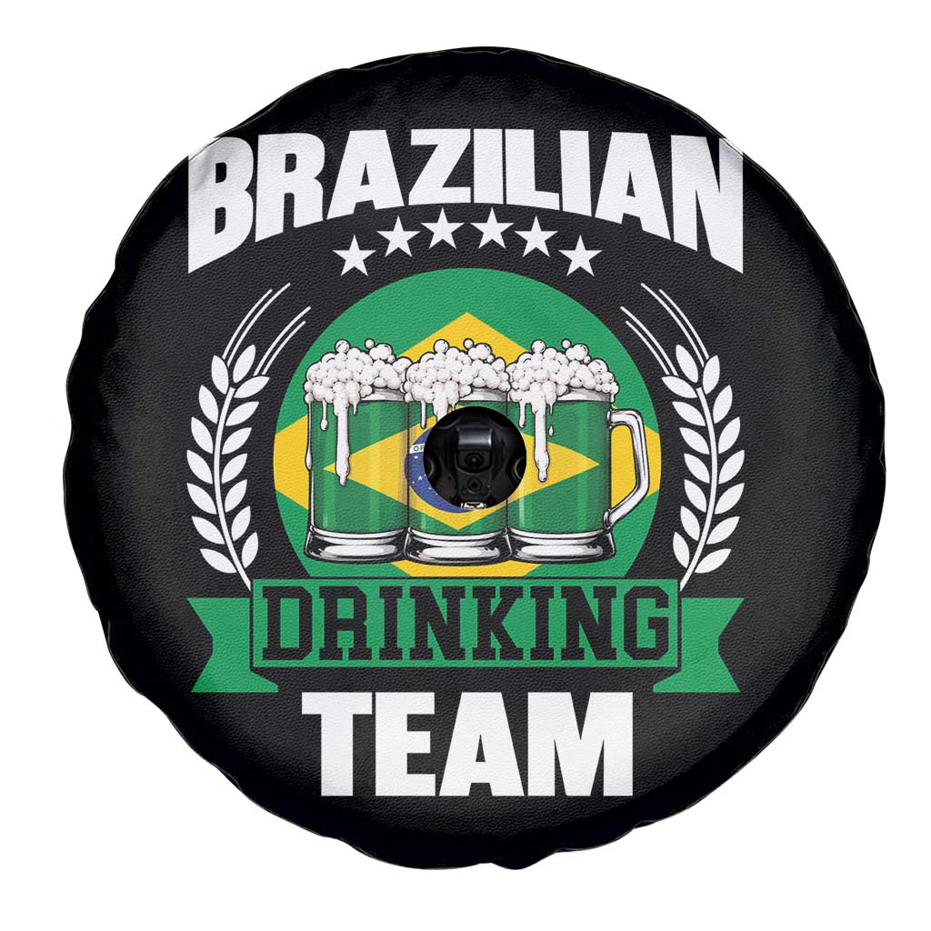Brazil Drinking Team Spare Tire Cover Funny Brazilian Flag Beer Party Gift