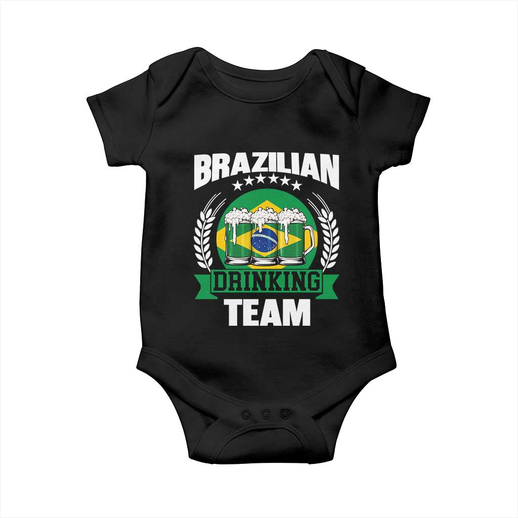 Brazil Drinking Team Baby Onesie Funny Brazilian Flag Beer Party Gift