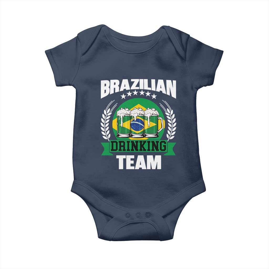 Brazil Drinking Team Baby Onesie Funny Brazilian Flag Beer Party Gift