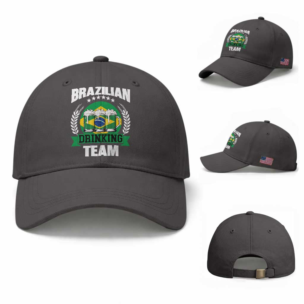 Brazil Drinking Team Baseball Cap Funny Brazilian Flag Beer Party Gift