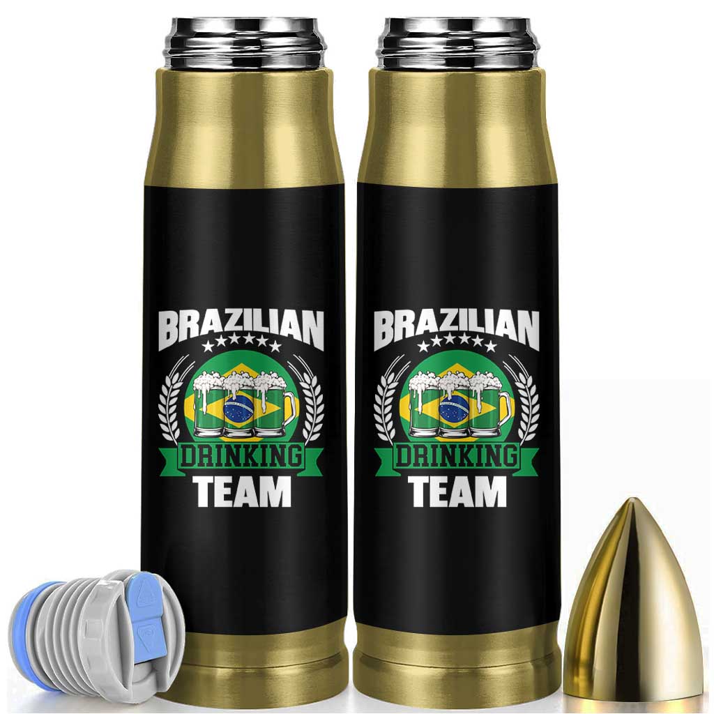 Brazil Drinking Team Bullet Tumbler Funny Brazilian Flag Beer Party Gift