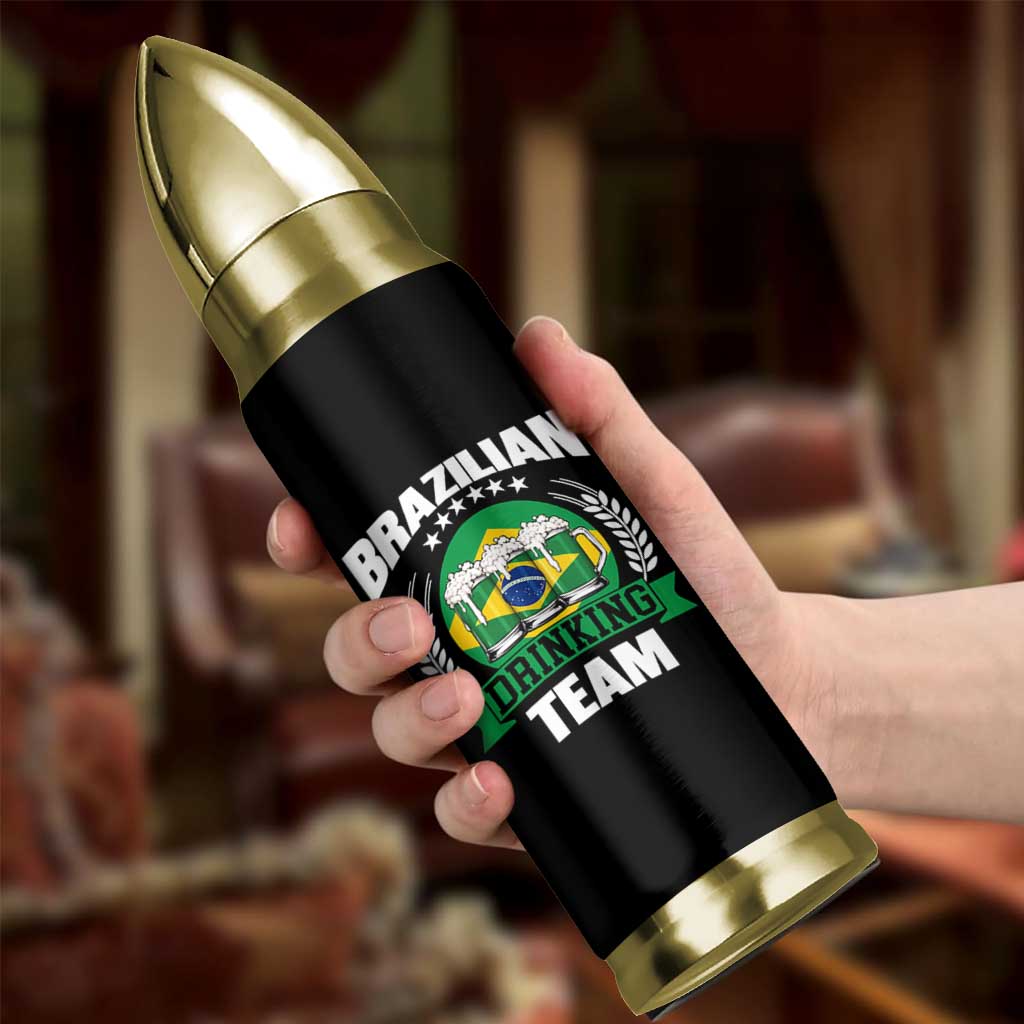 Brazil Drinking Team Bullet Tumbler Funny Brazilian Flag Beer Party Gift