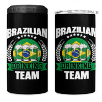 Brazil Drinking Team 4 in 1 Can Cooler Tumbler Funny Brazilian Flag Beer Party Gift