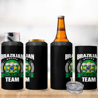 Brazil Drinking Team 4 in 1 Can Cooler Tumbler Funny Brazilian Flag Beer Party Gift