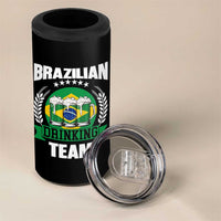 Brazil Drinking Team 4 in 1 Can Cooler Tumbler Funny Brazilian Flag Beer Party Gift
