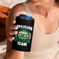 Brazil Drinking Team 4 in 1 Can Cooler Tumbler Funny Brazilian Flag Beer Party Gift