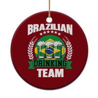Brazil Drinking Team Ceramic Ornament Funny Brazilian Flag Beer Party Gift