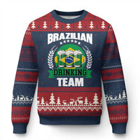 Brazil Drinking Team Ugly Christmas Sweater Funny Brazilian Flag Beer Party Gift