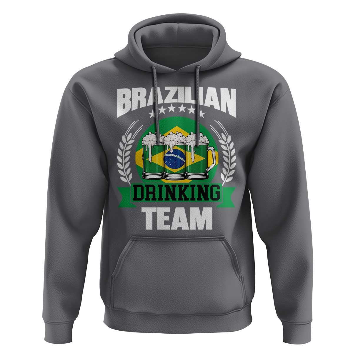 Brazil Drinking Team Hoodie Funny Brazilian Flag Beer Party Gift