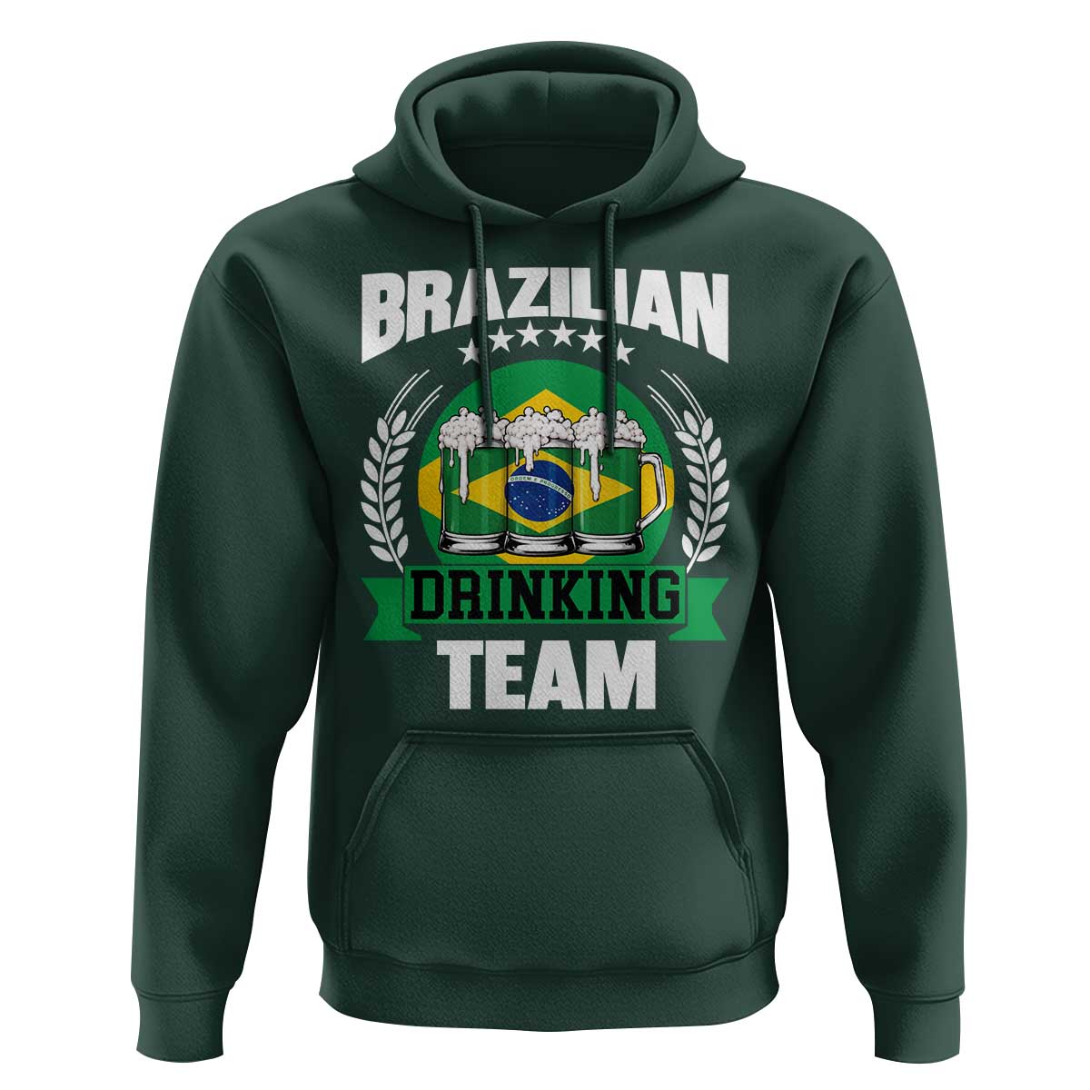Brazil Drinking Team Hoodie Funny Brazilian Flag Beer Party Gift