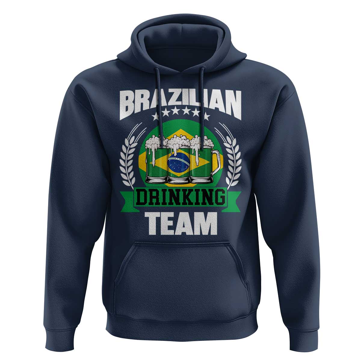 Brazil Drinking Team Hoodie Funny Brazilian Flag Beer Party Gift
