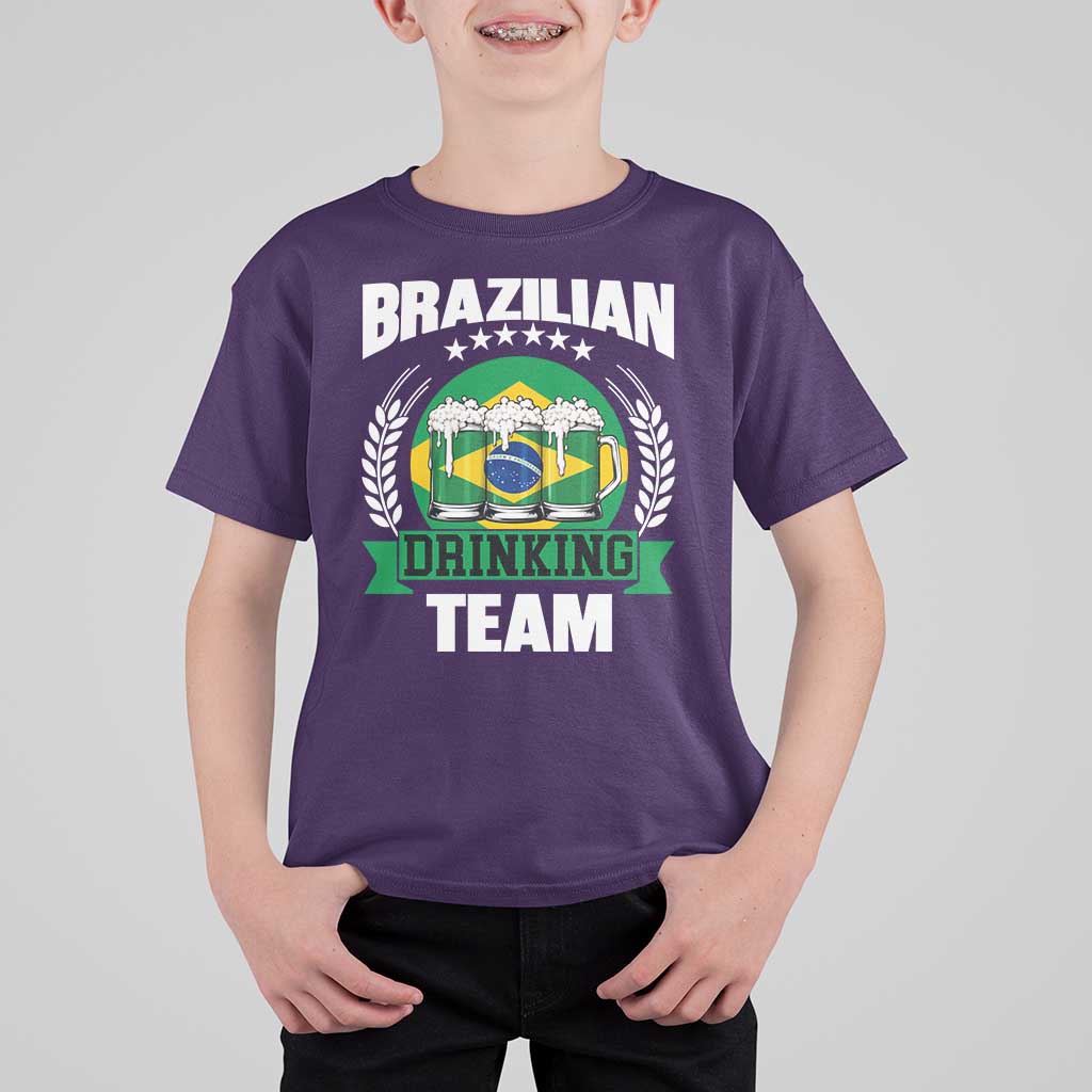 Brazil Drinking Team T Shirt For Kid Funny Brazilian Flag Beer Party Gift