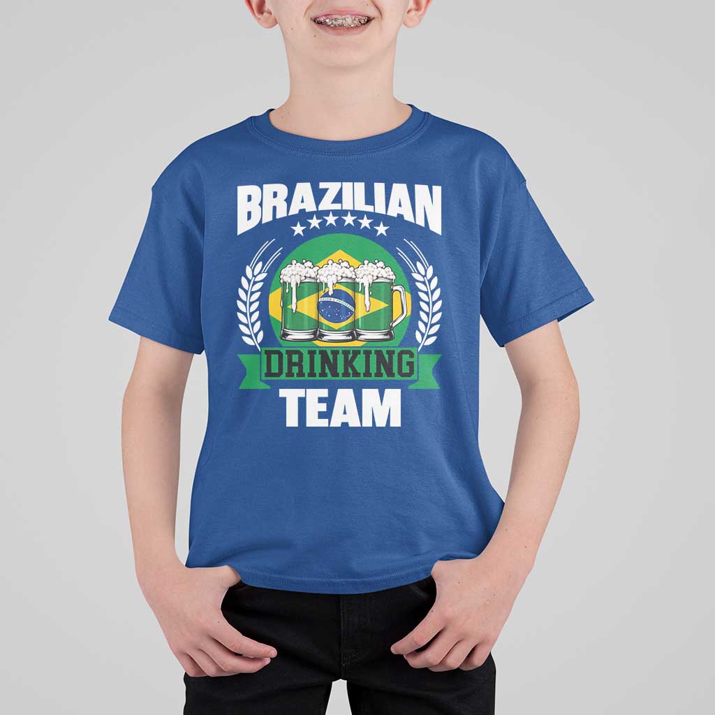 Brazil Drinking Team T Shirt For Kid Funny Brazilian Flag Beer Party Gift