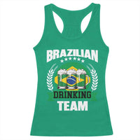 Brazil Drinking Team Racerback Tank Top Funny Brazilian Flag Beer Party Gift