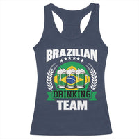 Brazil Drinking Team Racerback Tank Top Funny Brazilian Flag Beer Party Gift