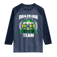 Brazil Drinking Team Raglan Shirt Funny Brazilian Flag Beer Party Gift