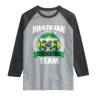 Brazil Drinking Team Raglan Shirt Funny Brazilian Flag Beer Party Gift