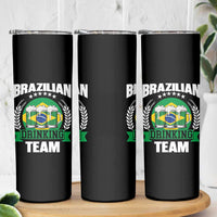 Brazil Drinking Team Skinny Tumbler Funny Brazilian Flag Beer Party Gift