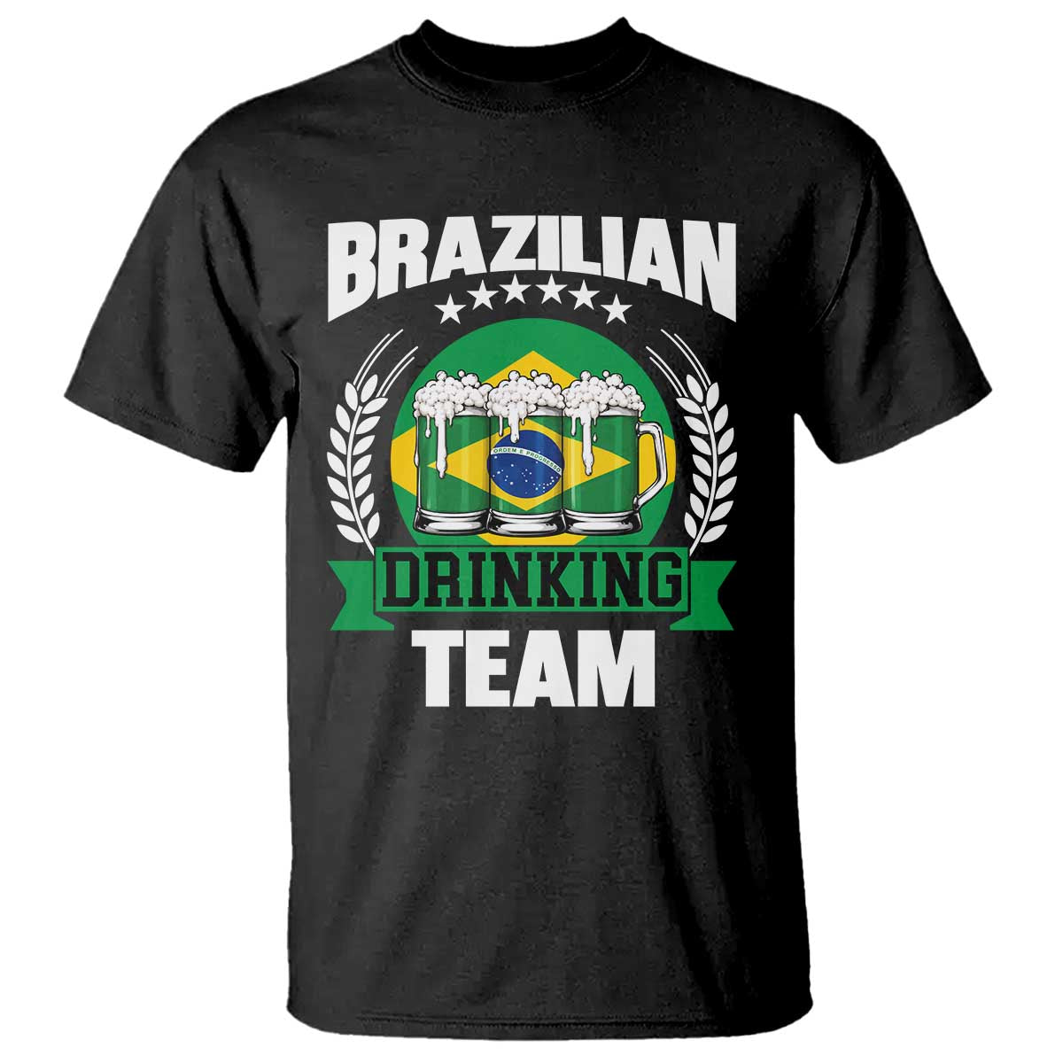 Brazil Drinking Team T Shirt Funny Brazilian Flag Beer Party Gift