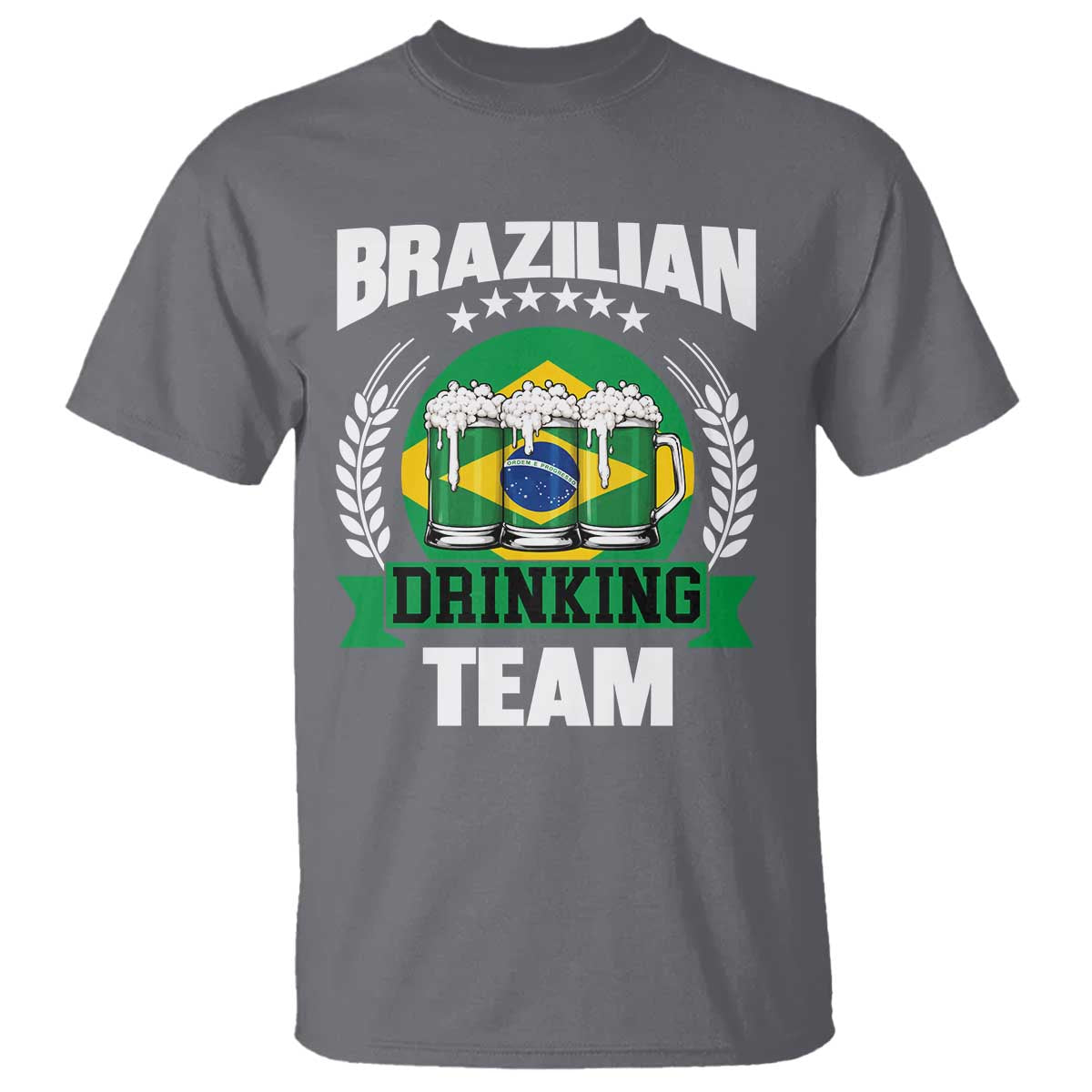 Brazil Drinking Team T Shirt Funny Brazilian Flag Beer Party Gift