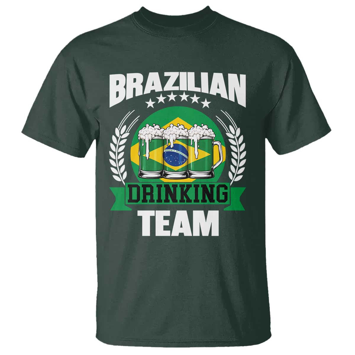 Brazil Drinking Team T Shirt Funny Brazilian Flag Beer Party Gift