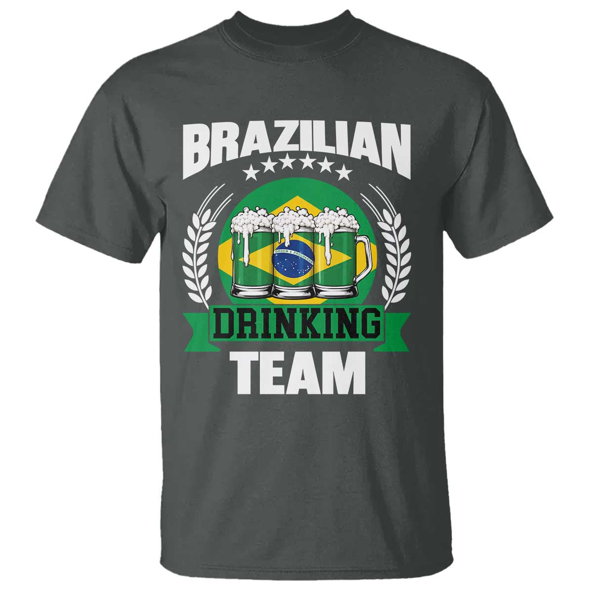 Brazil Drinking Team T Shirt Funny Brazilian Flag Beer Party Gift