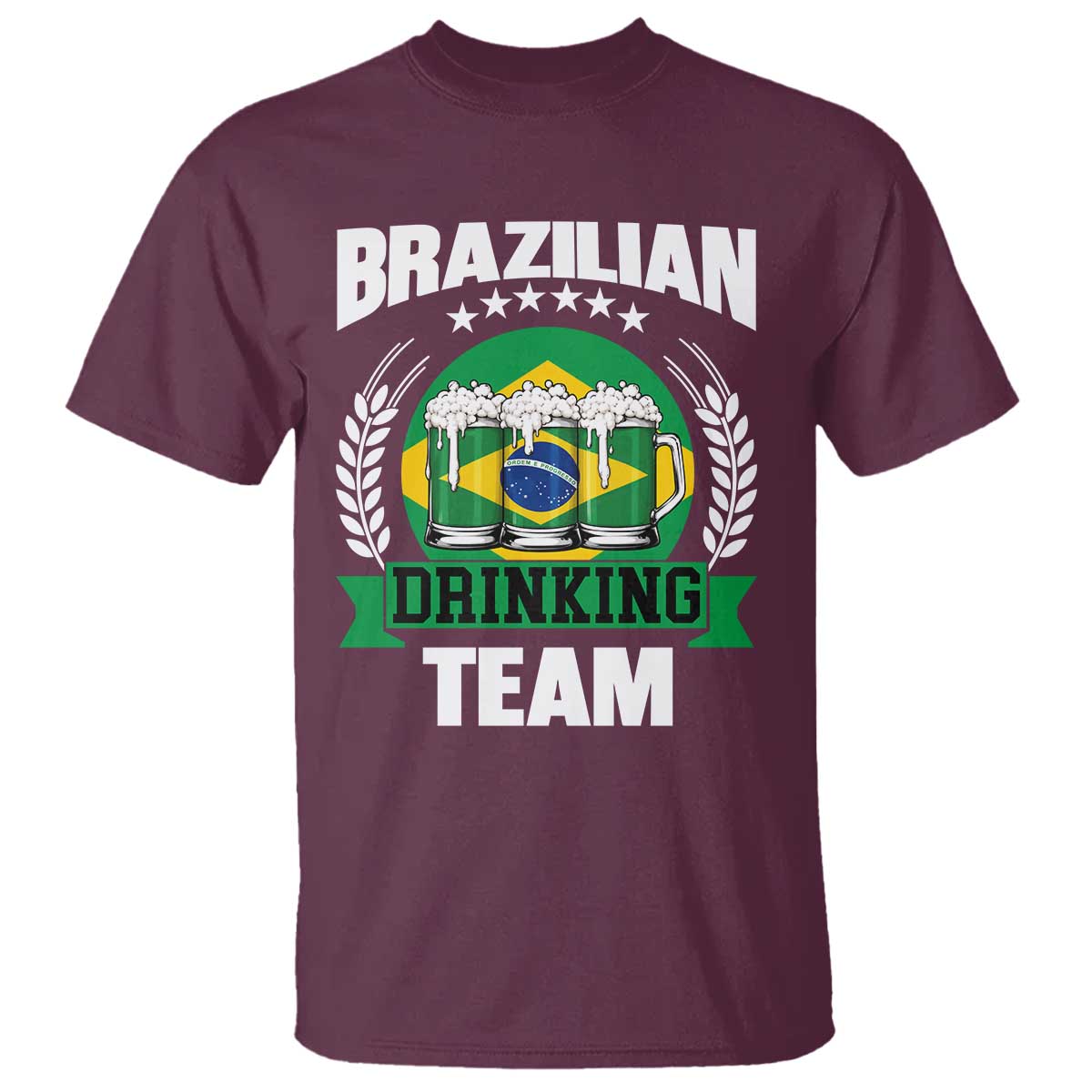 Brazil Drinking Team T Shirt Funny Brazilian Flag Beer Party Gift