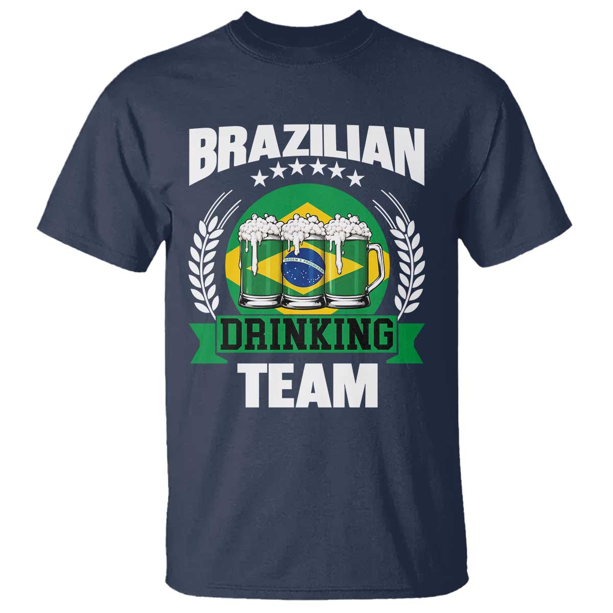 Brazil Drinking Team T Shirt Funny Brazilian Flag Beer Party Gift