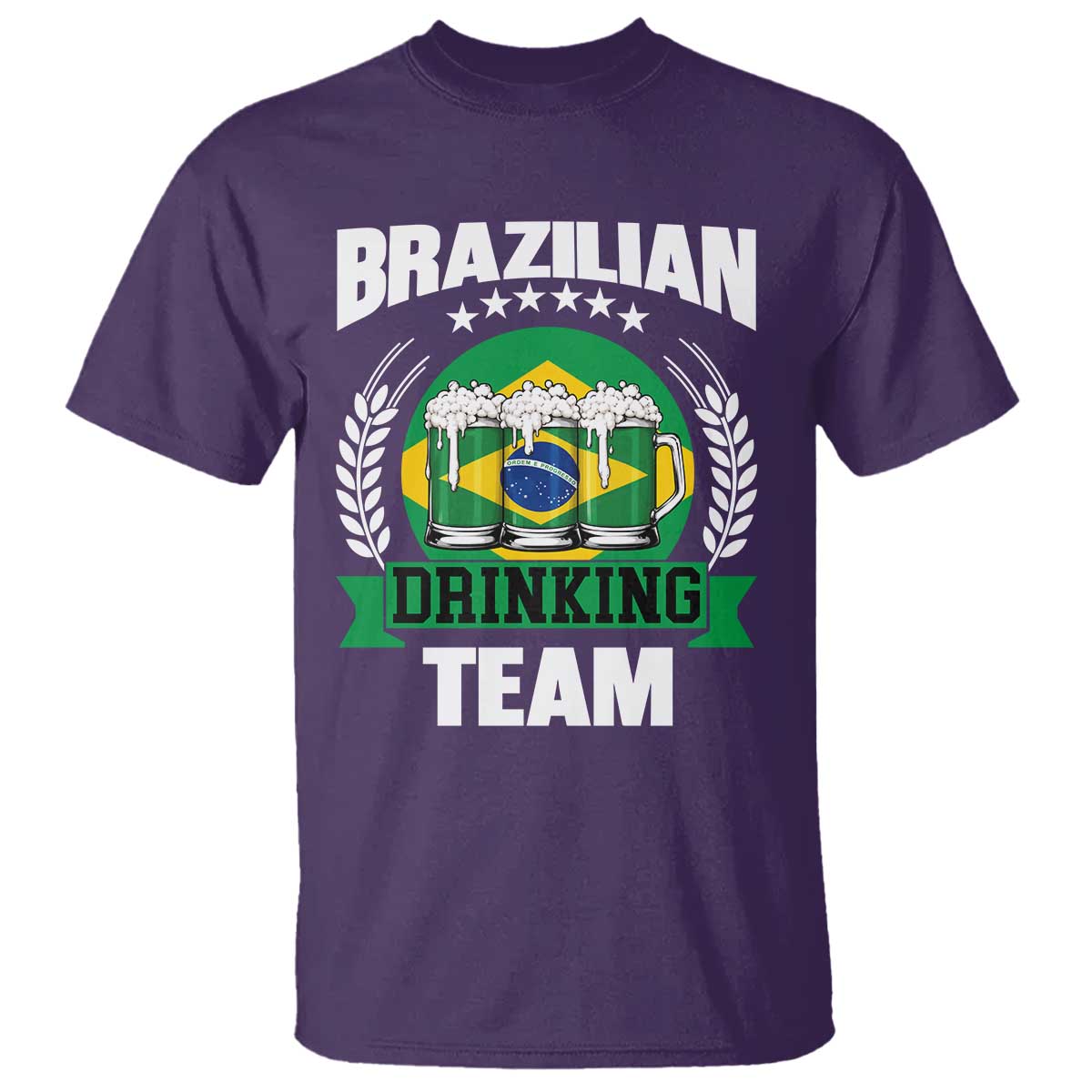 Brazil Drinking Team T Shirt Funny Brazilian Flag Beer Party Gift