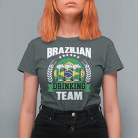 Brazil Drinking Team T Shirt For Women Funny Brazilian Flag Beer Party Gift