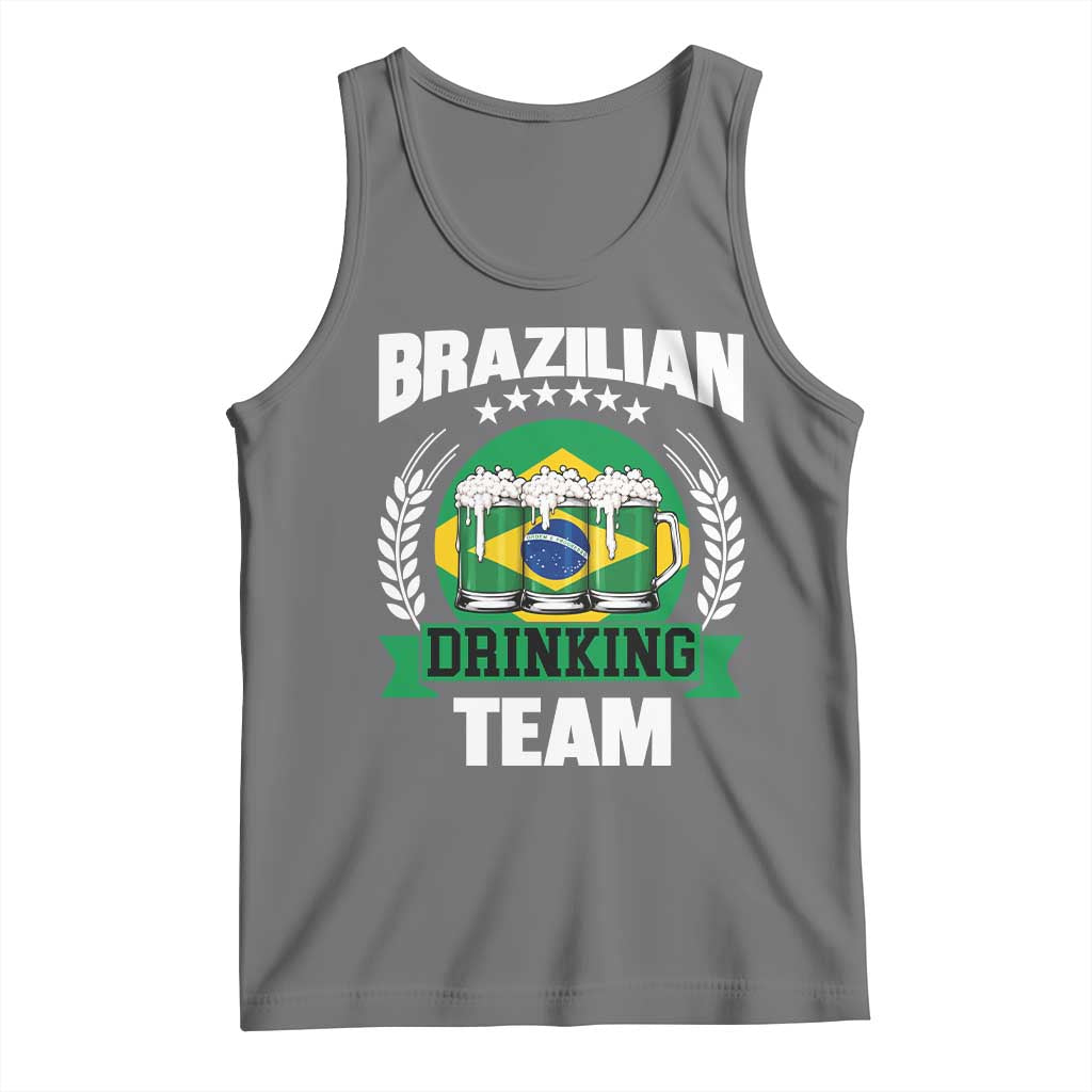 Brazil Drinking Team Tank Top Funny Brazilian Flag Beer Party Gift