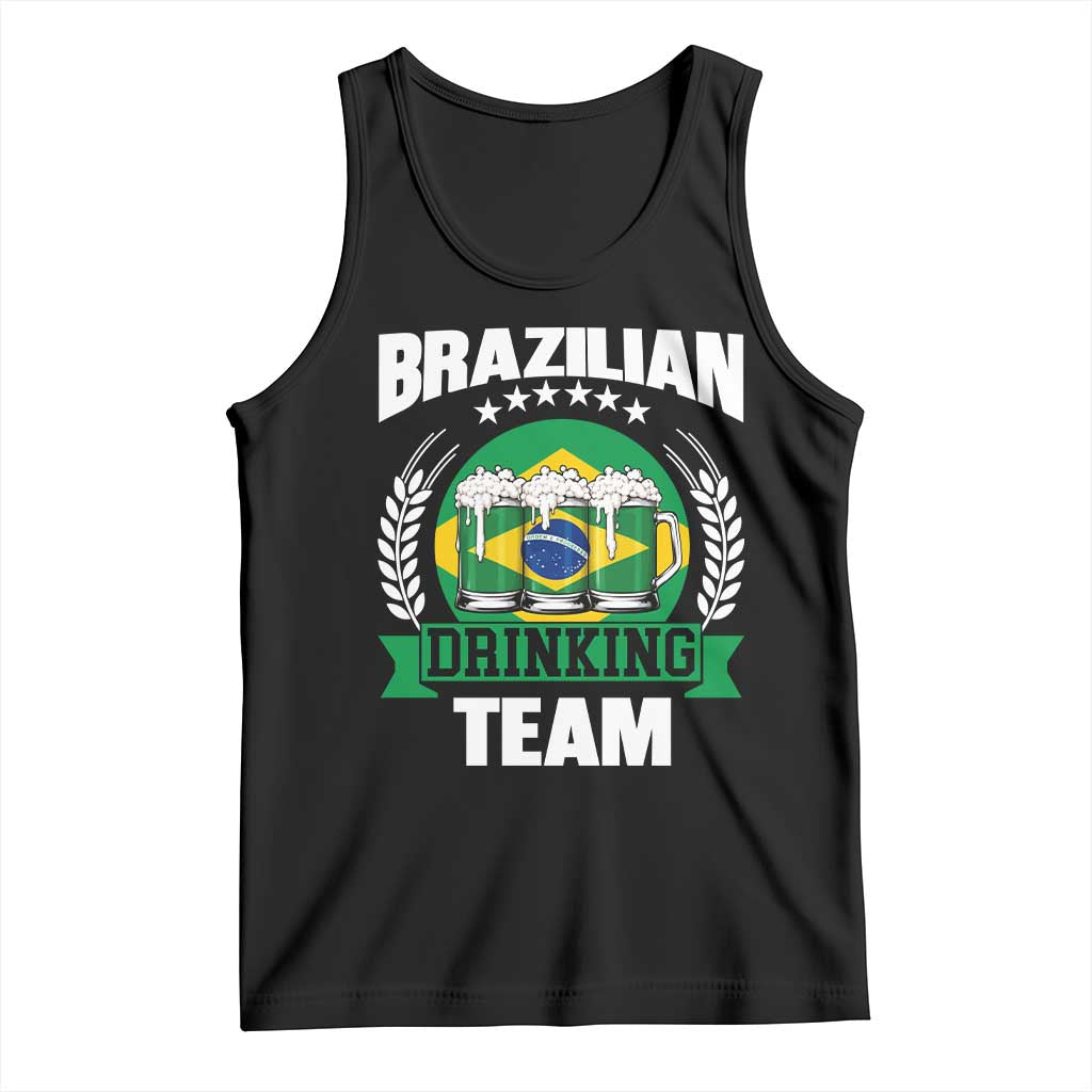 Brazil Drinking Team Tank Top Funny Brazilian Flag Beer Party Gift