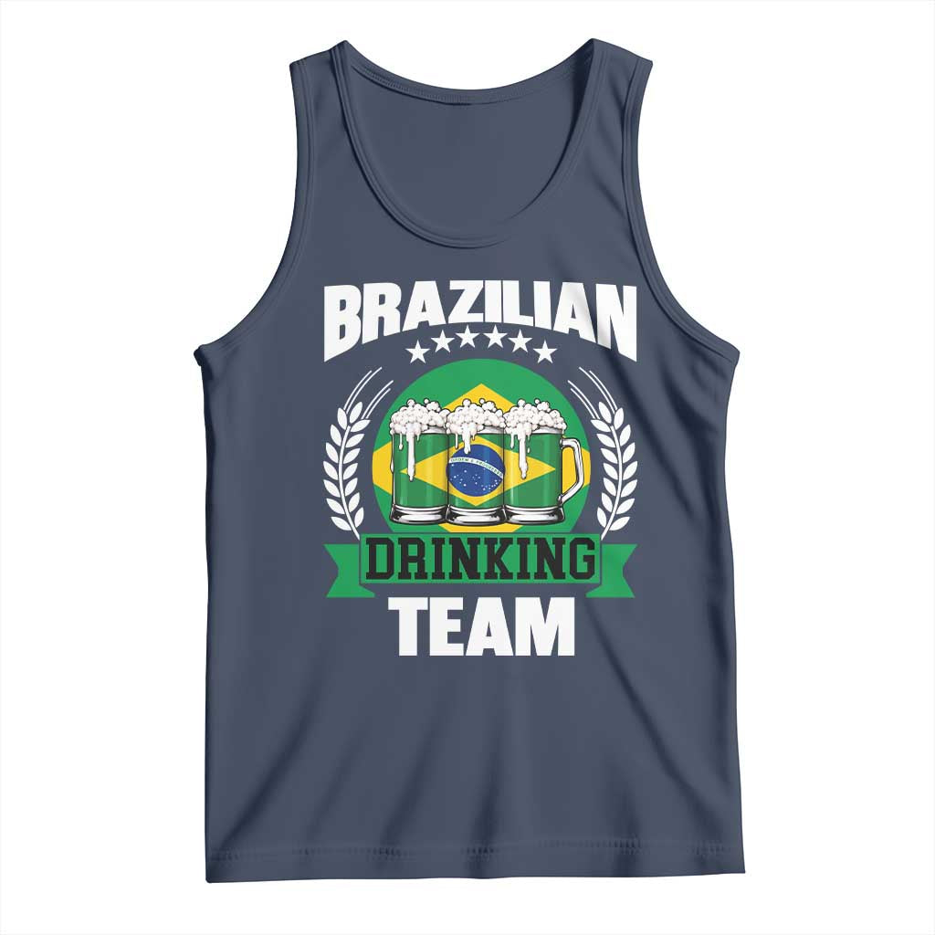 Brazil Drinking Team Tank Top Funny Brazilian Flag Beer Party Gift