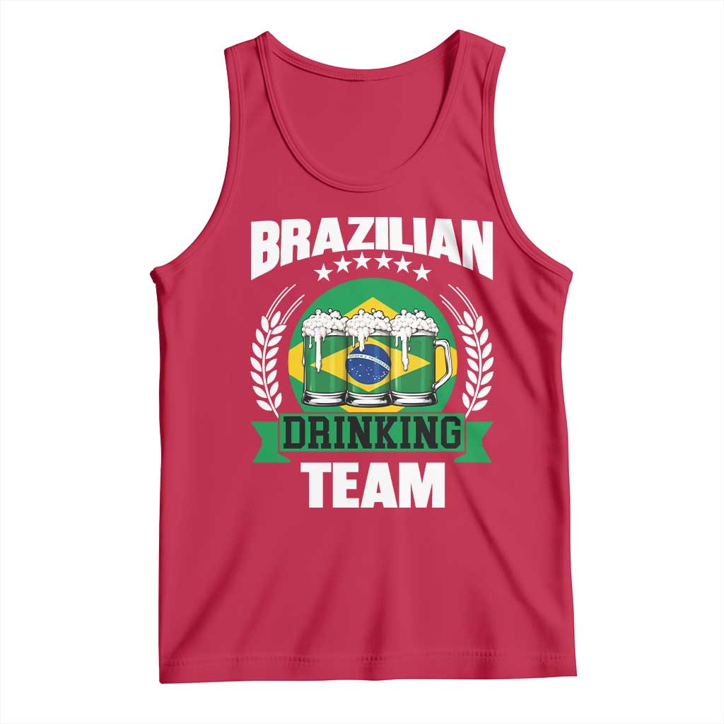 Brazil Drinking Team Tank Top Funny Brazilian Flag Beer Party Gift
