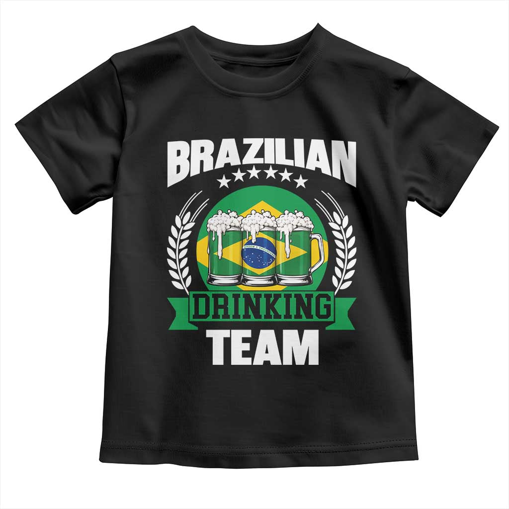 Brazil Drinking Team Toddler T Shirt Funny Brazilian Flag Beer Party Gift