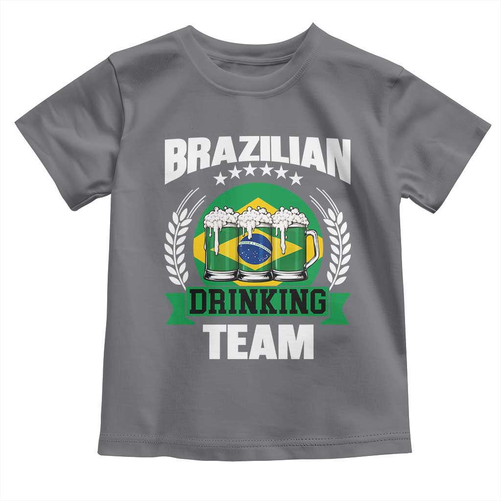 Brazil Drinking Team Toddler T Shirt Funny Brazilian Flag Beer Party Gift