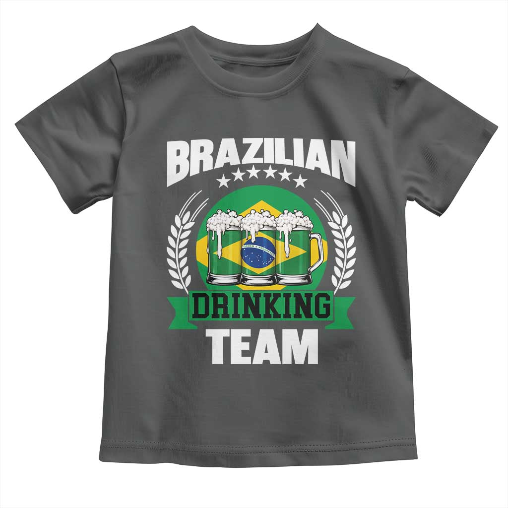 Brazil Drinking Team Toddler T Shirt Funny Brazilian Flag Beer Party Gift