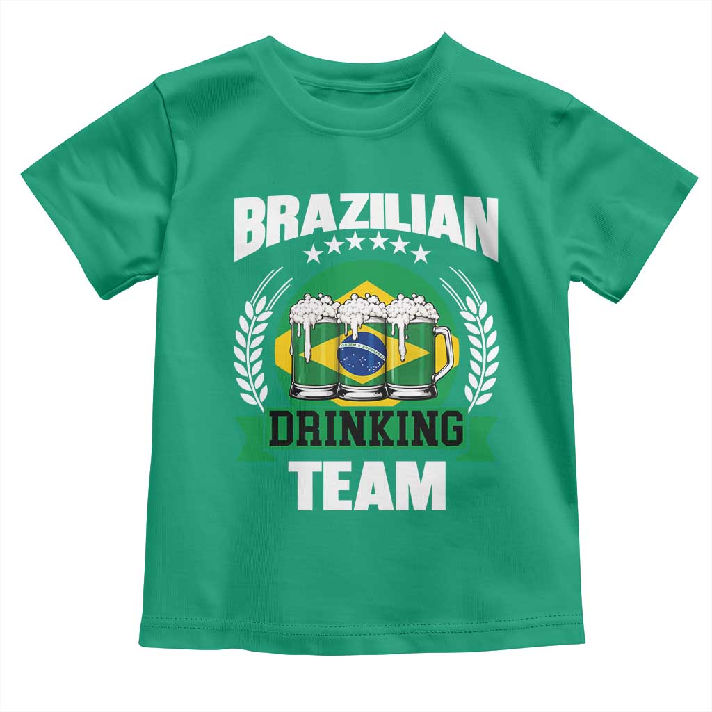 Brazil Drinking Team Toddler T Shirt Funny Brazilian Flag Beer Party Gift