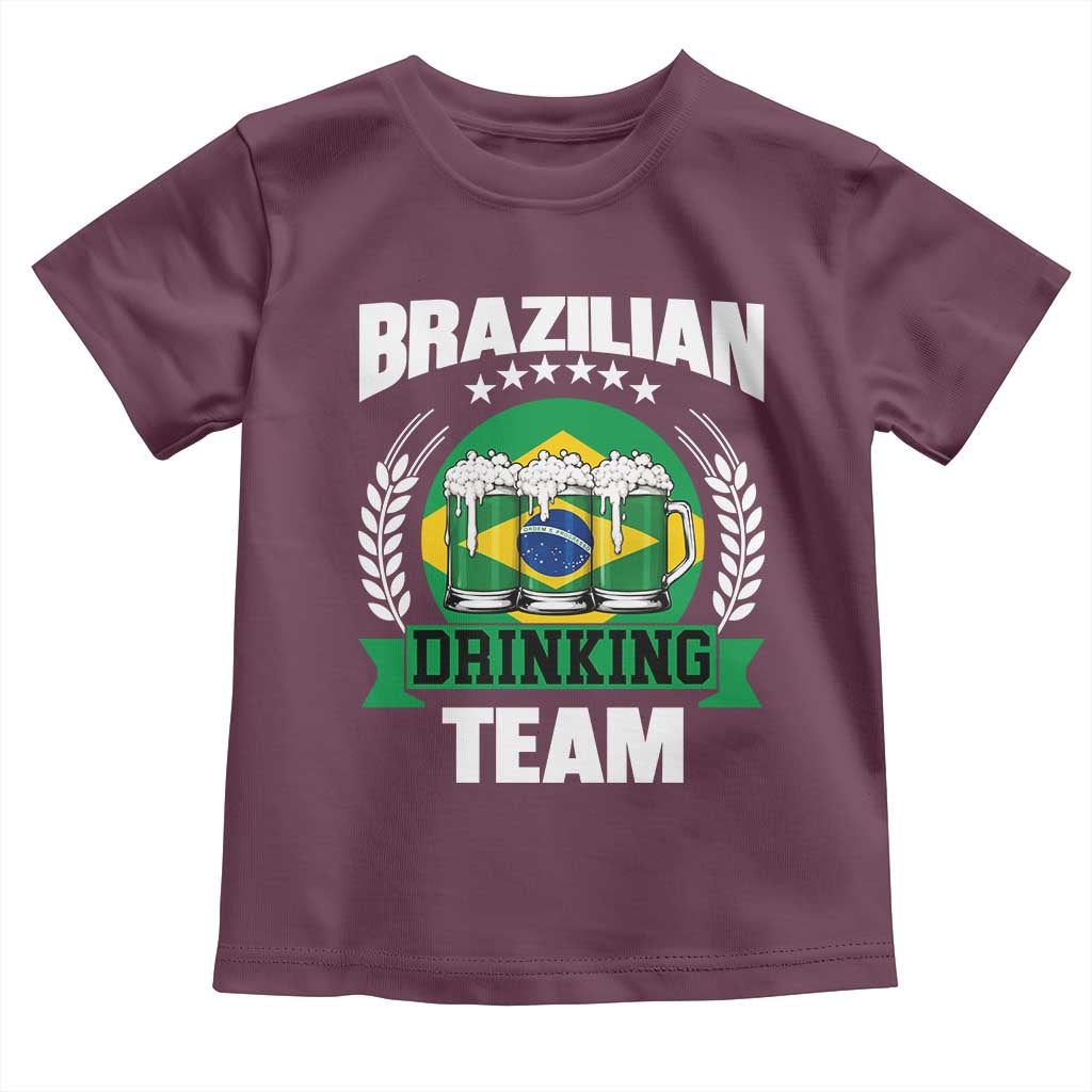 Brazil Drinking Team Toddler T Shirt Funny Brazilian Flag Beer Party Gift