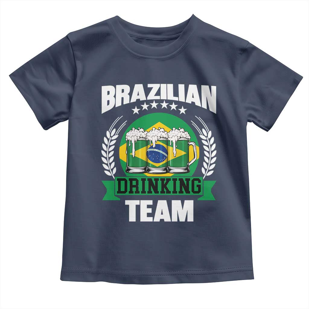 Brazil Drinking Team Toddler T Shirt Funny Brazilian Flag Beer Party Gift