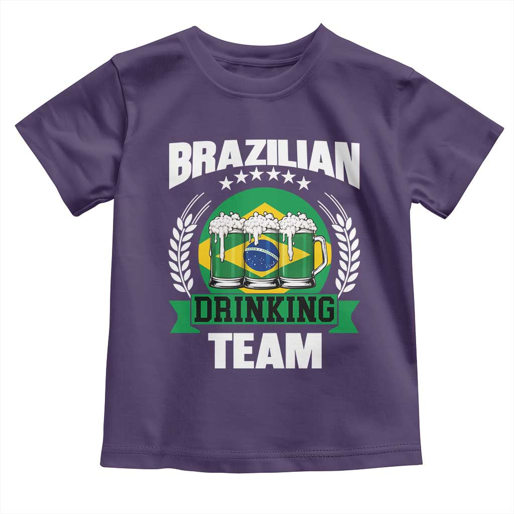 Brazil Drinking Team Toddler T Shirt Funny Brazilian Flag Beer Party Gift